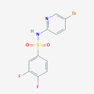 molecular formula C11H7BrF2N2O2S B5257479 N-(5-bromo-2-pyridinyl)-3,4-difluorobenzenesulfonamide 