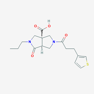 molecular formula C17H22N2O4S B5257663 (3aS,6aS)-6-oxo-5-propyl-2-(3-thiophen-3-ylpropanoyl)-1,3,4,6a-tetrahydropyrrolo[3,4-c]pyrrole-3a-carboxylic acid 