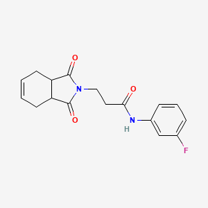 molecular formula C17H17FN2O3 B5257972 3-(1,3-dioxo-3a,4,7,7a-tetrahydroisoindol-2-yl)-N-(3-fluorophenyl)propanamide 