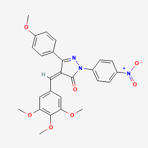 molecular formula C26H23N3O7 B5258167 (4Z)-5-(4-methoxyphenyl)-2-(4-nitrophenyl)-4-[(3,4,5-trimethoxyphenyl)methylidene]pyrazol-3-one 