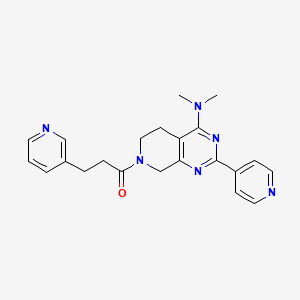 molecular formula C22H24N6O B5258196 N,N-dimethyl-2-(4-pyridinyl)-7-[3-(3-pyridinyl)propanoyl]-5,6,7,8-tetrahydropyrido[3,4-d]pyrimidin-4-amine 