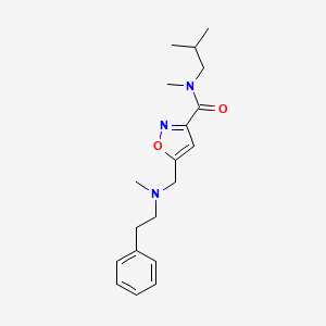 molecular formula C19H27N3O2 B5258832 N-isobutyl-N-methyl-5-{[methyl(2-phenylethyl)amino]methyl}isoxazole-3-carboxamide 