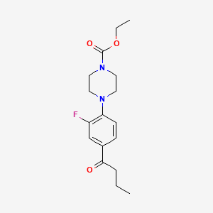 molecular formula C17H23FN2O3 B5258853 ethyl 4-(4-butanoyl-2-fluorophenyl)piperazine-1-carboxylate 