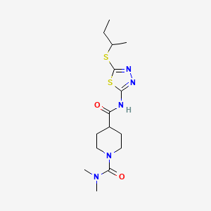 molecular formula C15H25N5O2S2 B5258864 N-[5-(SEC-BUTYLSULFANYL)-1,3,4-THIADIAZOL-2-YL]-N,N-DIMETHYLTETRAHYDRO-1,4(2H)-PYRIDINEDICARBOXAMIDE 