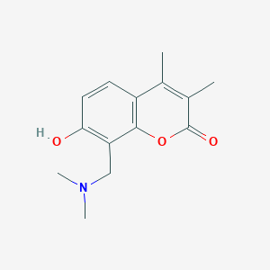 molecular formula C14H17NO3 B5259011 8-((dimethylamino)methyl)-7-hydroxy-3,4-dimethyl-2H-chromen-2-one 