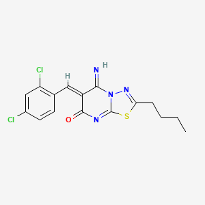 molecular formula C16H14Cl2N4OS B5259016 (6Z)-2-butyl-6-[(2,4-dichlorophenyl)methylidene]-5-imino-[1,3,4]thiadiazolo[3,2-a]pyrimidin-7-one 