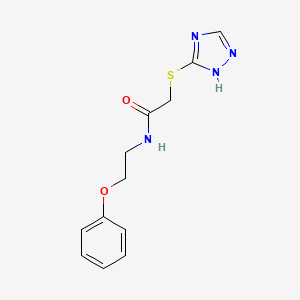 molecular formula C12H14N4O2S B5259060 N-(2-phenoxyethyl)-2-(4H-1,2,4-triazol-3-ylsulfanyl)acetamide 