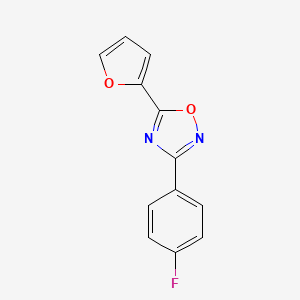molecular formula C12H7FN2O2 B5259118 3-(4-Fluorophenyl)-5-(furan-2-yl)-1,2,4-oxadiazole 