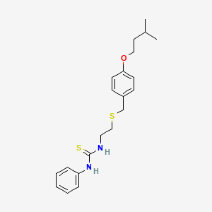 molecular formula C21H28N2OS2 B5259123 1-[2-[[4-(3-Methylbutoxy)phenyl]methylsulfanyl]ethyl]-3-phenylthiourea 