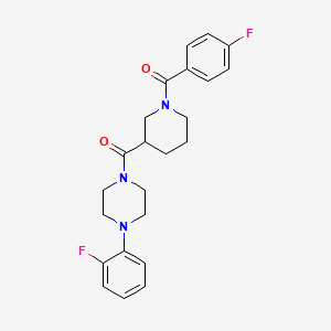 molecular formula C23H25F2N3O2 B5259127 [1-(4-FLUOROBENZOYL)-3-PIPERIDYL][4-(2-FLUOROPHENYL)PIPERAZINO]METHANONE 