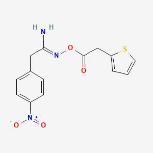 molecular formula C14H13N3O4S B5259134 (1Z)-2-(4-nitrophenyl)-N'-[(thiophen-2-ylacetyl)oxy]ethanimidamide 
