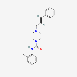 molecular formula C22H27N3O B5259267 N-(2,4-DIMETHYLPHENYL)-4-[(2E)-3-PHENYL-2-PROPEN-1-YL]-1-PIPERAZINECARBOXAMIDE 