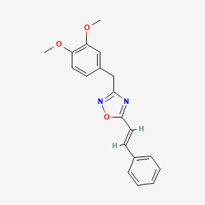 molecular formula C19H18N2O3 B5259355 3-[(3,4-dimethoxyphenyl)methyl]-5-[(E)-2-phenylethenyl]-1,2,4-oxadiazole 