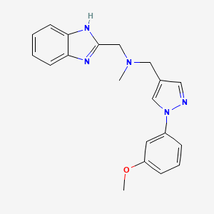 molecular formula C20H21N5O B5259358 (1H-benzimidazol-2-ylmethyl){[1-(3-methoxyphenyl)-1H-pyrazol-4-yl]methyl}methylamine 