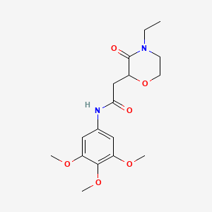 molecular formula C17H24N2O6 B5259389 2-(4-ethyl-3-oxomorpholin-2-yl)-N-(3,4,5-trimethoxyphenyl)acetamide 