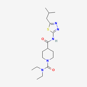 molecular formula C17H29N5O2S B5259568 N1,N1-DIETHYL-N4-[5-(2-METHYLPROPYL)-1,3,4-THIADIAZOL-2-YL]PIPERIDINE-1,4-DICARBOXAMIDE 