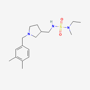 molecular formula C17H29N3O2S B5259579 N'-{[1-(3,4-dimethylbenzyl)pyrrolidin-3-yl]methyl}-N-ethyl-N-methylsulfamide 