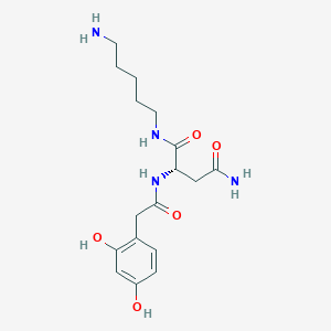 molecular formula C17H26N4O5 B052596 2,4-Dihydroxyphenylacetylasparaginyl cadaverine CAS No. 112111-38-3