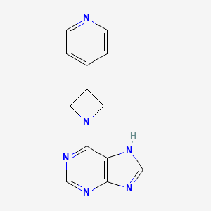 molecular formula C13H12N6 B5259677 6-[3-(4-pyridinyl)-1-azetidinyl]-9H-purine 
