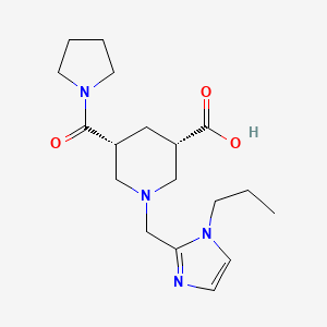molecular formula C18H28N4O3 B5259688 (3S,5R)-1-[(1-propylimidazol-2-yl)methyl]-5-(pyrrolidine-1-carbonyl)piperidine-3-carboxylic acid 