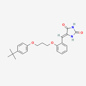 molecular formula C23H26N2O4 B5259761 5-{2-[3-(4-tert-butylphenoxy)propoxy]benzylidene}-2,4-imidazolidinedione 