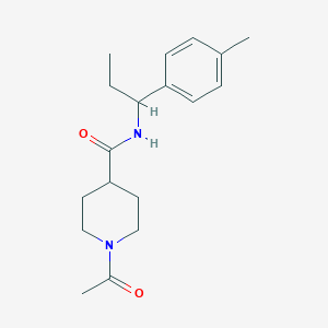 molecular formula C18H26N2O2 B5259785 1-acetyl-N-[1-(4-methylphenyl)propyl]piperidine-4-carboxamide 