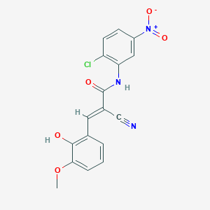 molecular formula C17H12ClN3O5 B5259792 N-(2-chloro-5-nitrophenyl)-2-cyano-3-(2-hydroxy-3-methoxyphenyl)acrylamide 