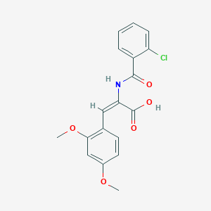 molecular formula C18H16ClNO5 B5259871 (E)-2-[(2-chlorobenzoyl)amino]-3-(2,4-dimethoxyphenyl)prop-2-enoic acid 