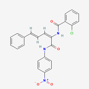 molecular formula C24H18ClN3O4 B5259887 2-chloro-N-[(2E,4E)-1-(4-nitroanilino)-1-oxo-5-phenylpenta-2,4-dien-2-yl]benzamide 