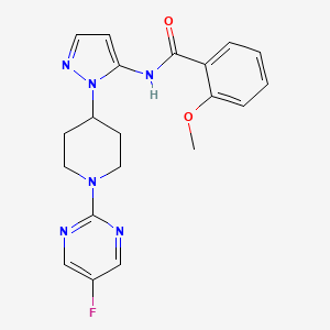 molecular formula C20H21FN6O2 B5259943 N-{1-[1-(5-fluoropyrimidin-2-yl)piperidin-4-yl]-1H-pyrazol-5-yl}-2-methoxybenzamide 