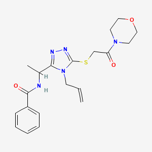 molecular formula C20H25N5O3S B5260000 N-{1-[5-{[2-(morpholin-4-yl)-2-oxoethyl]sulfanyl}-4-(prop-2-en-1-yl)-4H-1,2,4-triazol-3-yl]ethyl}benzamide 