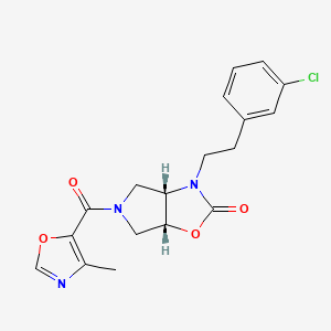 molecular formula C18H18ClN3O4 B5260174 (3aS*,6aR*)-3-[2-(3-chlorophenyl)ethyl]-5-[(4-methyl-1,3-oxazol-5-yl)carbonyl]hexahydro-2H-pyrrolo[3,4-d][1,3]oxazol-2-one 