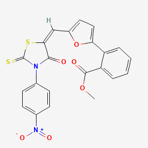molecular formula C22H14N2O6S2 B5260236 methyl 2-(5-{[3-(4-nitrophenyl)-4-oxo-2-thioxo-1,3-thiazolidin-5-ylidene]methyl}-2-furyl)benzoate 