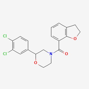 molecular formula C19H17Cl2NO3 B5260293 2-(3,4-dichlorophenyl)-4-(2,3-dihydro-1-benzofuran-7-ylcarbonyl)morpholine 