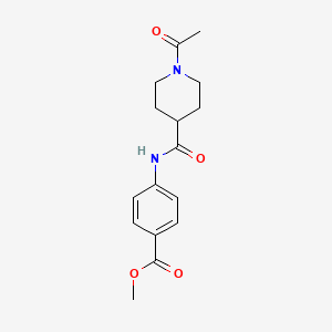 molecular formula C16H20N2O4 B5260407 METHYL 4-{[(1-ACETYL-4-PIPERIDYL)CARBONYL]AMINO}BENZOATE 