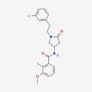 molecular formula C21H23ClN2O3 B5260426 N-{1-[2-(3-chlorophenyl)ethyl]-5-oxopyrrolidin-3-yl}-3-methoxy-2-methylbenzamide 