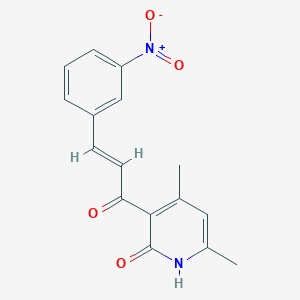 molecular formula C16H14N2O4 B5260463 4,6-dimethyl-3-[(E)-3-(3-nitrophenyl)prop-2-enoyl]-1H-pyridin-2-one CAS No. 416890-22-7