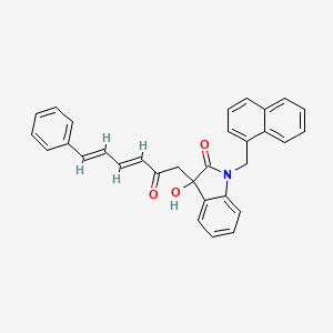 molecular formula C31H25NO3 B5260488 3-hydroxy-1-(naphthalen-1-ylmethyl)-3-[(3E,5E)-2-oxo-6-phenylhexa-3,5-dien-1-yl]-1,3-dihydro-2H-indol-2-one 