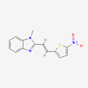 molecular formula C14H11N3O2S B5260558 1-methyl-2-[(E)-2-(5-nitrothiophen-2-yl)ethenyl]benzimidazole 