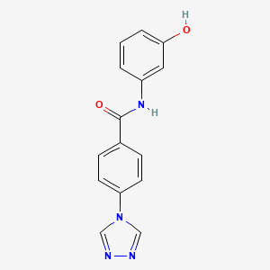 molecular formula C15H12N4O2 B5260601 N-(3-hydroxyphenyl)-4-(1,2,4-triazol-4-yl)benzamide 