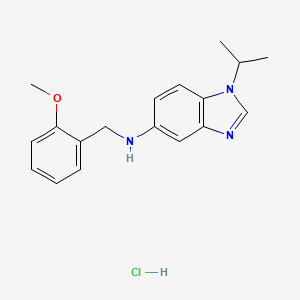 molecular formula C18H22ClN3O B5260622 N-[(2-methoxyphenyl)methyl]-1-propan-2-ylbenzimidazol-5-amine;hydrochloride 
