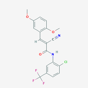 molecular formula C19H14ClF3N2O3 B5260688 (E)-N~1~-[2-CHLORO-5-(TRIFLUOROMETHYL)PHENYL]-2-CYANO-3-(2,5-DIMETHOXYPHENYL)-2-PROPENAMIDE 