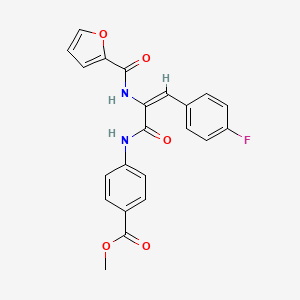 molecular formula C22H17FN2O5 B5260843 Methyl 4-[(2E)-3-(4-fluorophenyl)-2-[(furan-2-YL)formamido]prop-2-enamido]benzoate 