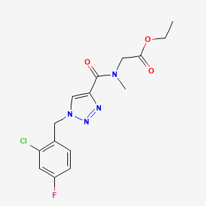 molecular formula C15H16ClFN4O3 B5260863 ethyl N-{[1-(2-chloro-4-fluorobenzyl)-1H-1,2,3-triazol-4-yl]carbonyl}-N-methylglycinate 