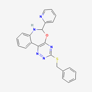 molecular formula C22H17N5OS B5260909 3-Benzylsulfanyl-6-pyridin-2-yl-6,7-dihydro-[1,2,4]triazino[5,6-d][3,1]benzoxazepine 