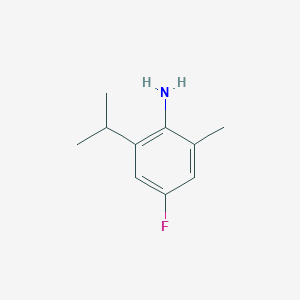 molecular formula C10H14FN B052610 4-Fluoro-2-methyl-6-(propan-2-yl)aniline CAS No. 121286-45-1