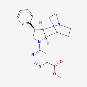 molecular formula C21H24N4O2 B5261140 methyl 6-[(2R,3R,6R)-3-phenyl-1,5-diazatricyclo[5.2.2.02,6]undecan-5-yl]pyrimidine-4-carboxylate 