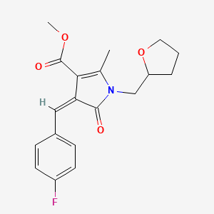 molecular formula C19H20FNO4 B5261474 methyl (4Z)-4-(4-fluorobenzylidene)-2-methyl-5-oxo-1-(tetrahydrofuran-2-ylmethyl)-4,5-dihydro-1H-pyrrole-3-carboxylate 