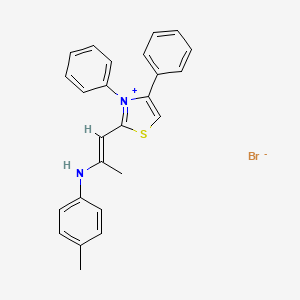 molecular formula C25H23BrN2S B5261503 N-[(E)-1-(3,4-diphenyl-1,3-thiazol-3-ium-2-yl)prop-1-en-2-yl]-4-methylaniline;bromide 