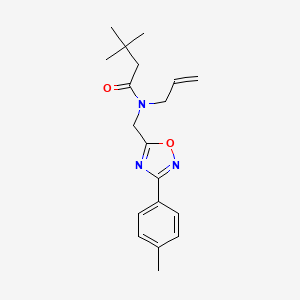 molecular formula C19H25N3O2 B5261826 N-allyl-3,3-dimethyl-N-{[3-(4-methylphenyl)-1,2,4-oxadiazol-5-yl]methyl}butanamide 